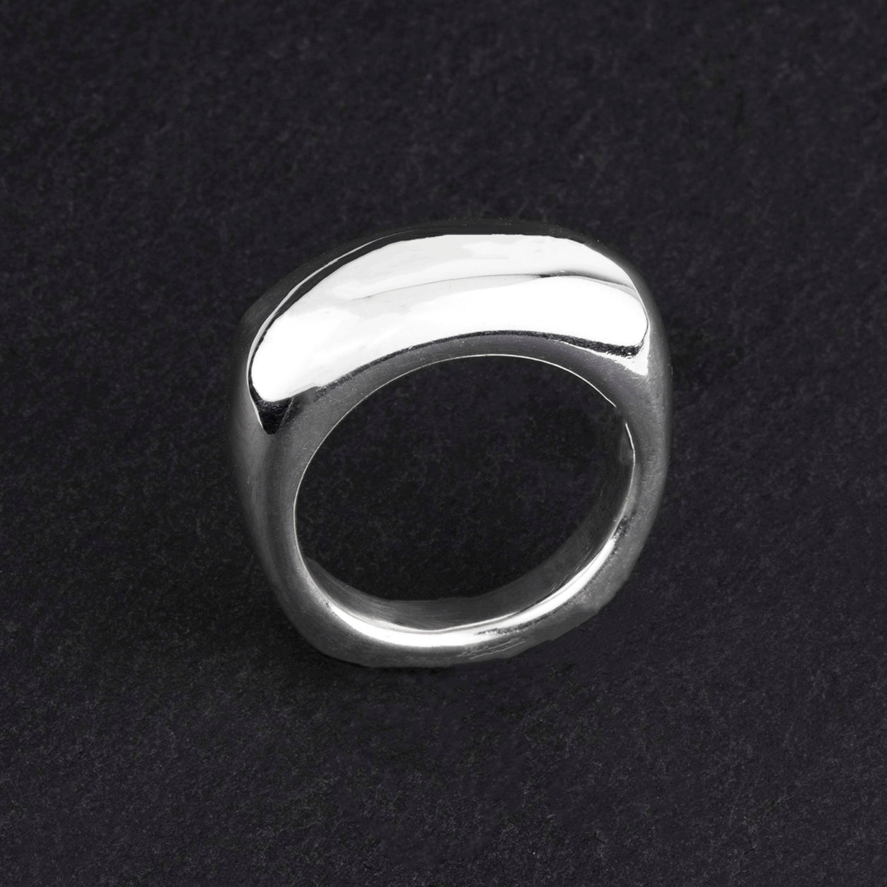 sterling silver rectangle dome ring