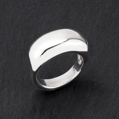 sterling silver rectangle dome ring