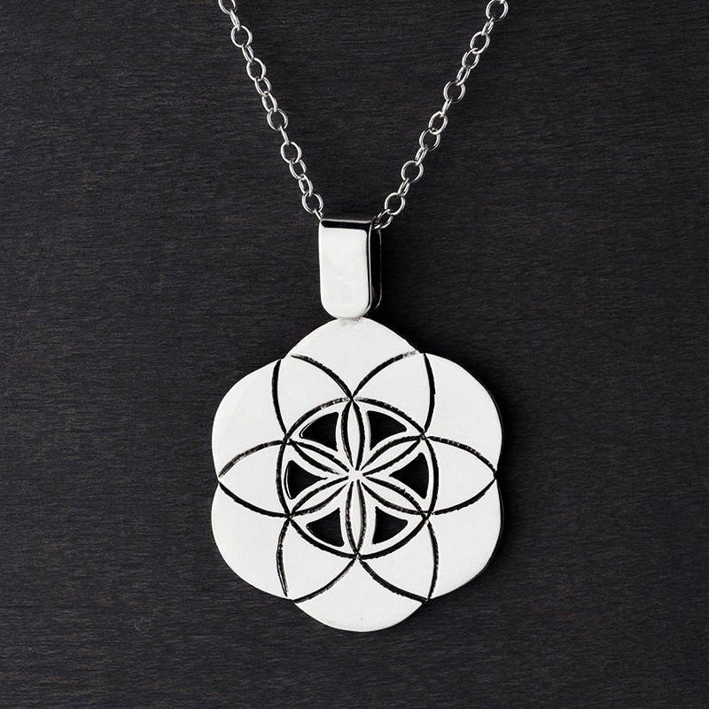 sterling silver seed of life pendant necklace