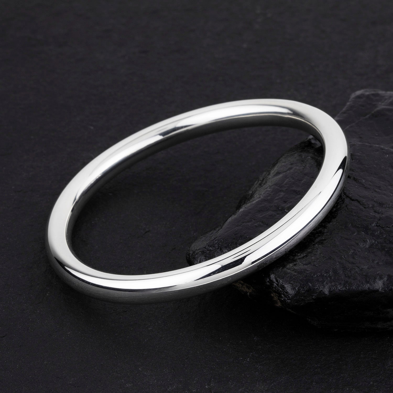 sterling silver solid round tube bangle