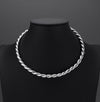 sterling silver twisted cable choker necklace