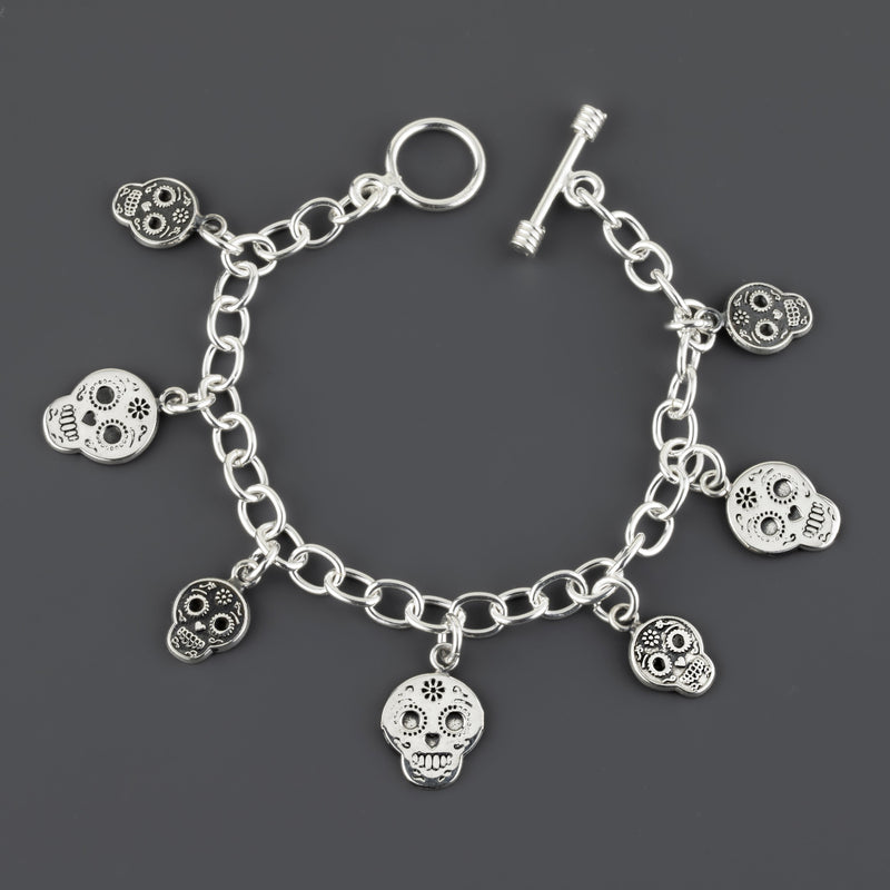 sugar skull charm bracelet