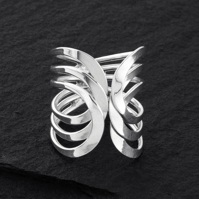 tangled in silver statement ring