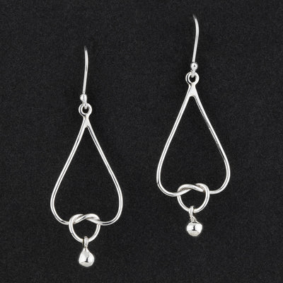 teardrop twist sterling silver dangle earrings