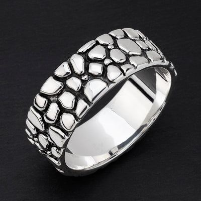 terra cobblestone chunky silver bangle