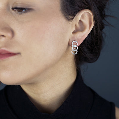 Link Up Sterling Silver Stud Earrings