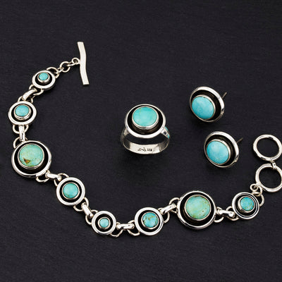 Azure Orbit Turquoise Link Bracelet
