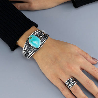 Ocean Current Turquoise Cuff Bracelet