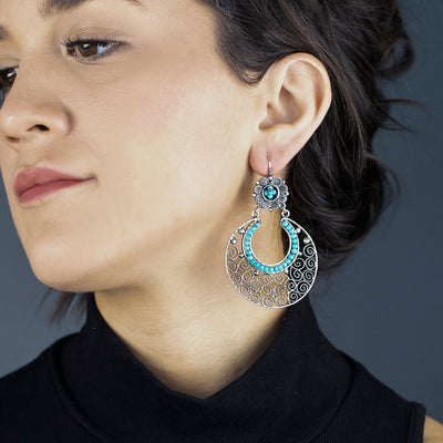 Luna Azul Mexican Silver Earrings
