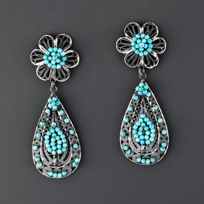 turquoise filigree earrings