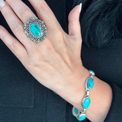 Turquoise Lace Ring