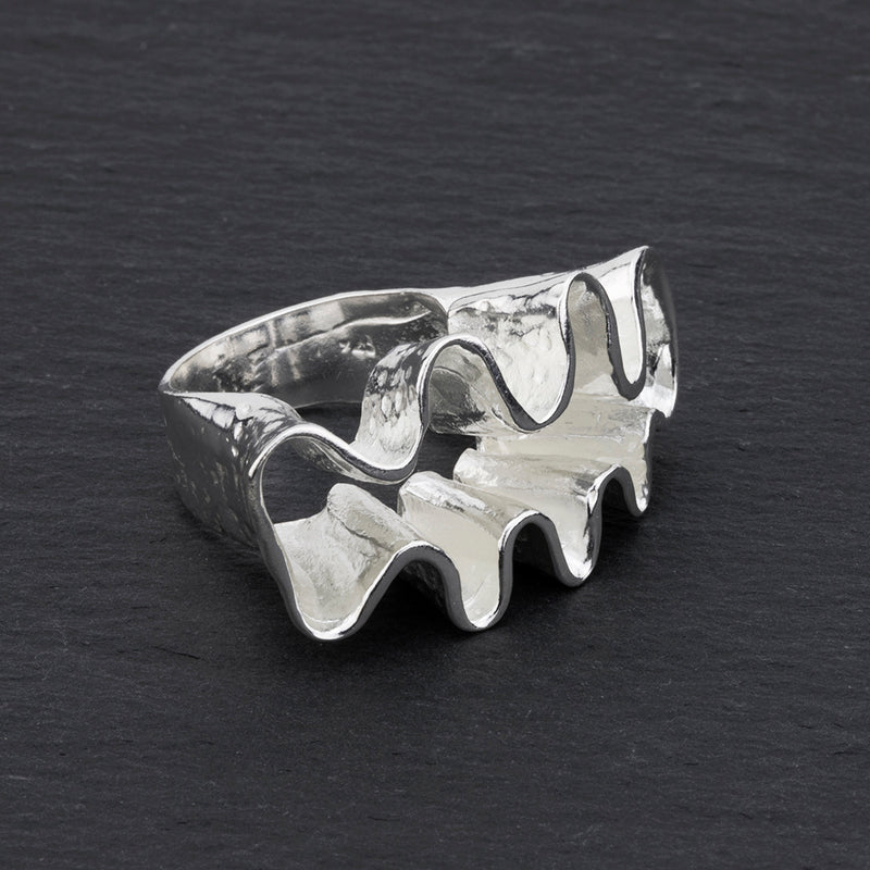 unique oversized sterling silver sculptural ring