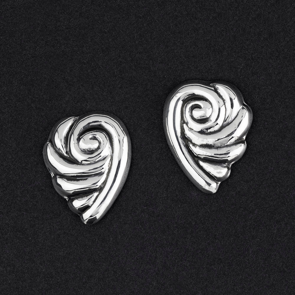 vintage Taxco silver snail shell earrings