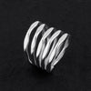wide sterling silver five row ring