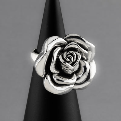 wild rose chunky silver ring