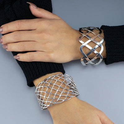 Goddess Braid Sterling Silver Cuff Bracelet
