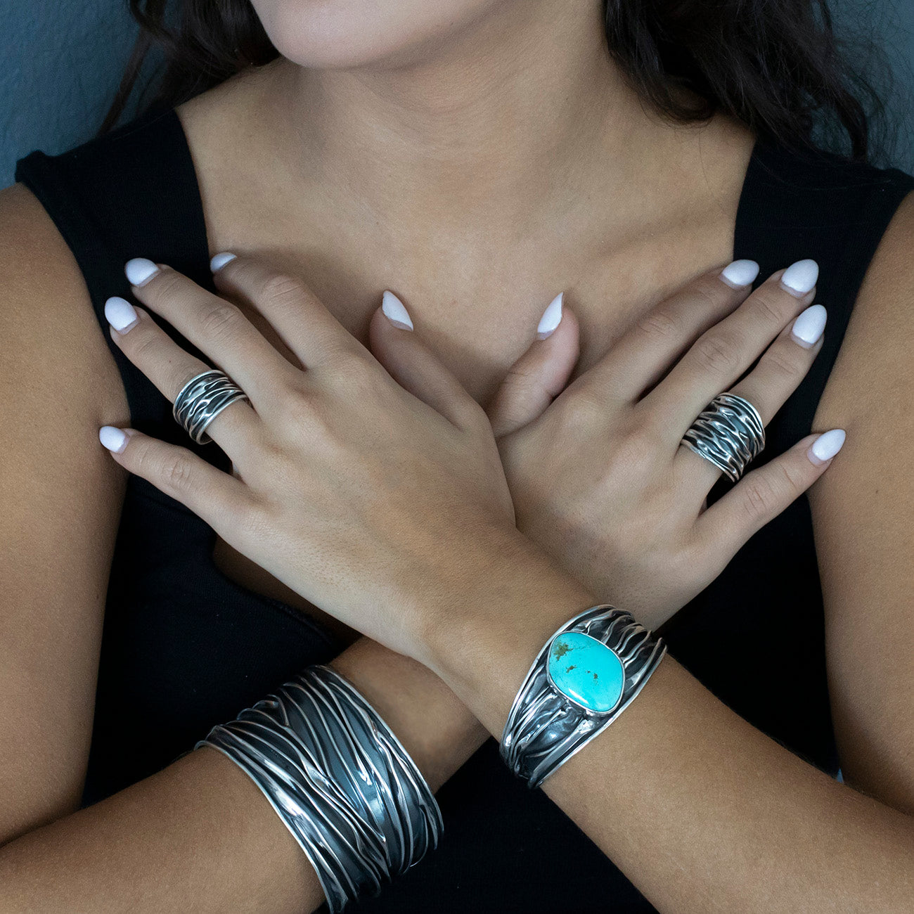 Ocean Current Turquoise Cuff Bracelet