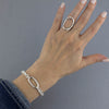 Sterling Silver Oval Pendant Chain Bracelet