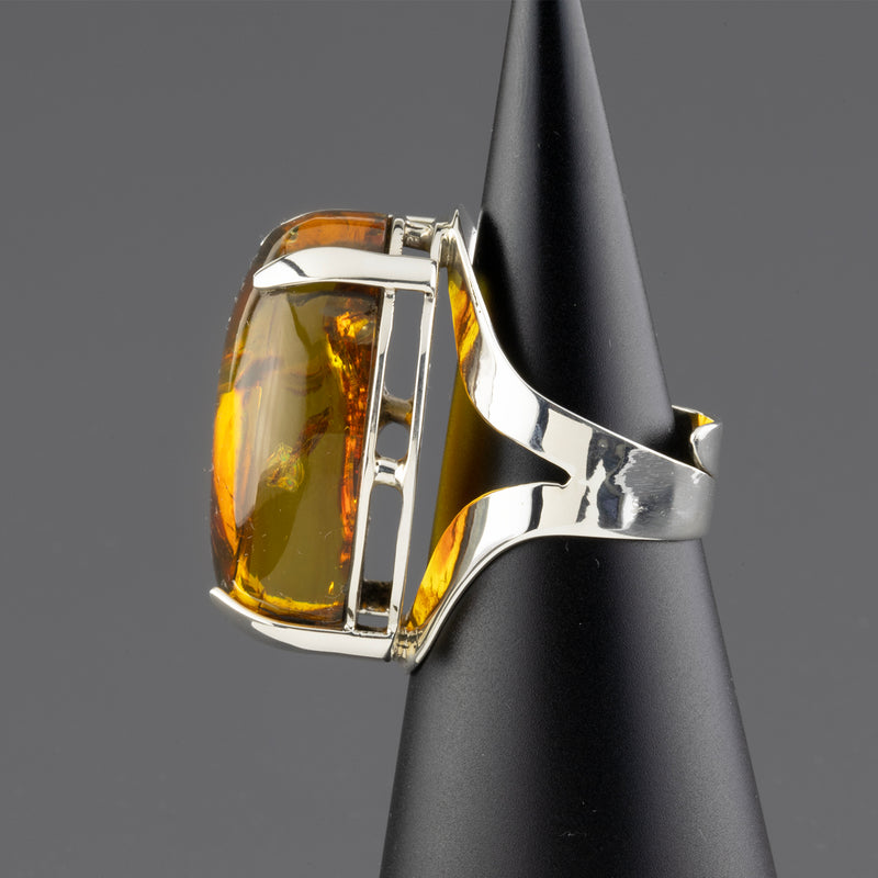 large amber cocktail ring