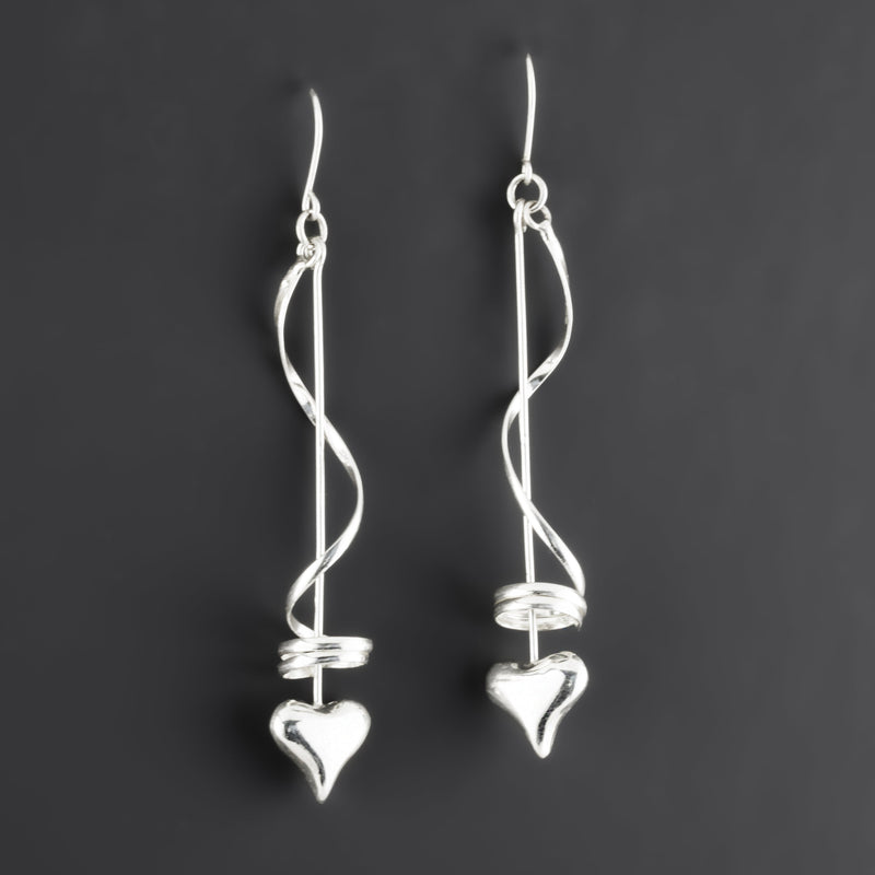 Falling Heart Earrings
