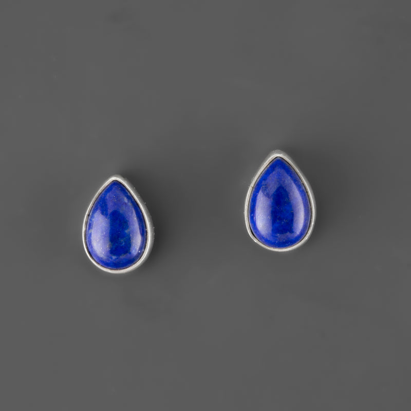 Lapis Teardrop Studs