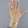 Chunky Sterling Silver Criss Cross Statement Ring