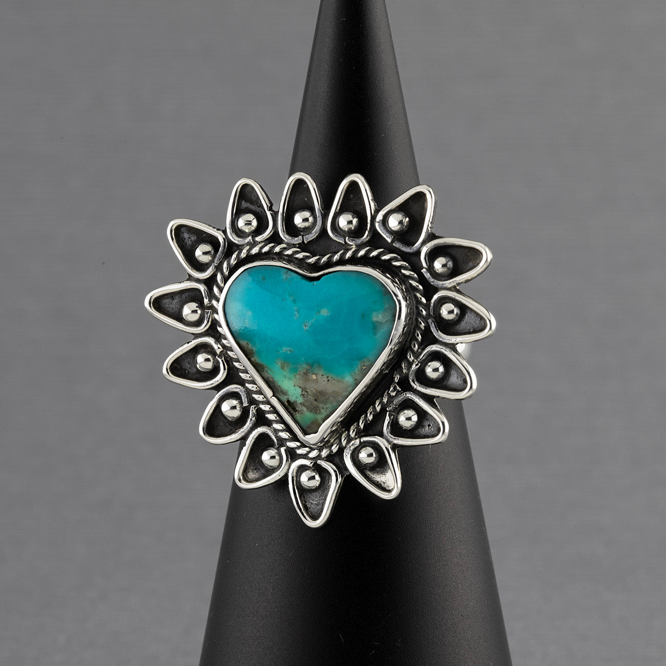 Sacred Flame Turquoise Silver Ring