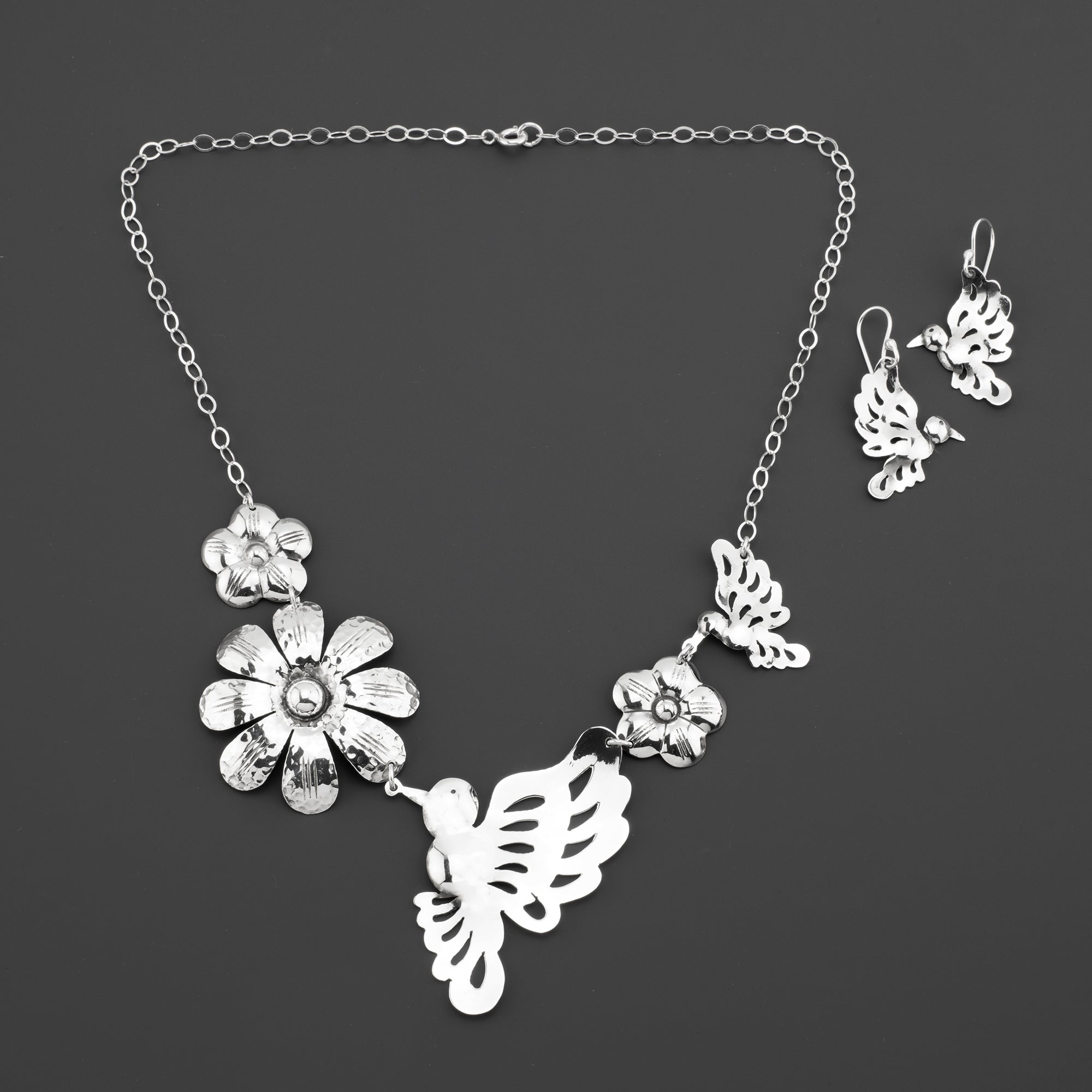 Colibri en Flor Mexican Necklace & Earrings Set