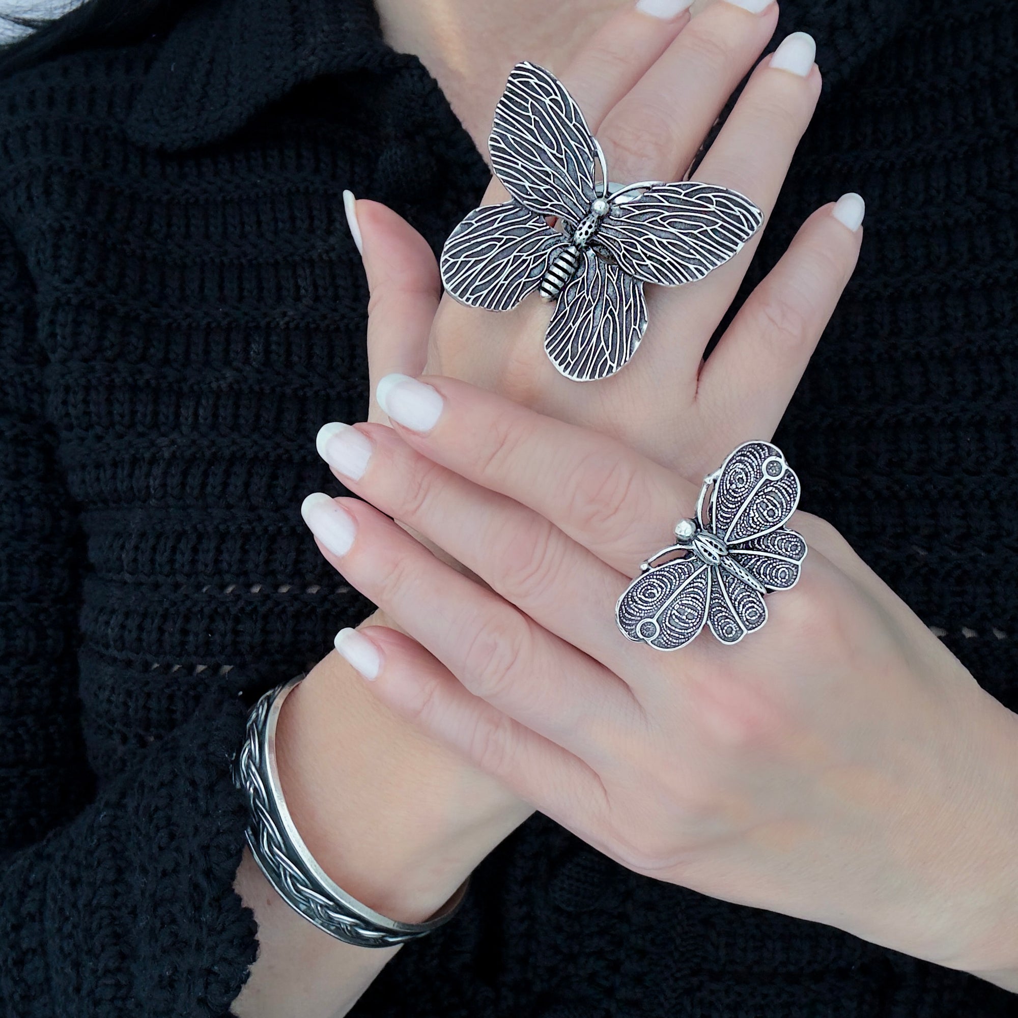 Free Spirit Silver Butterfly Ring