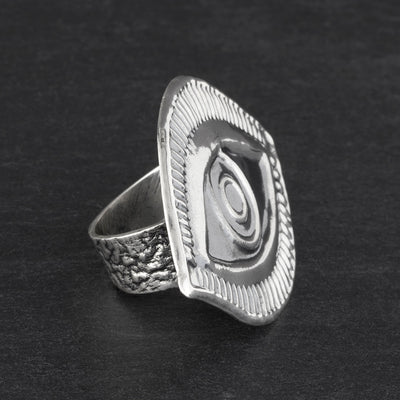 Oversized Mexican Silver Magic Eye Ring