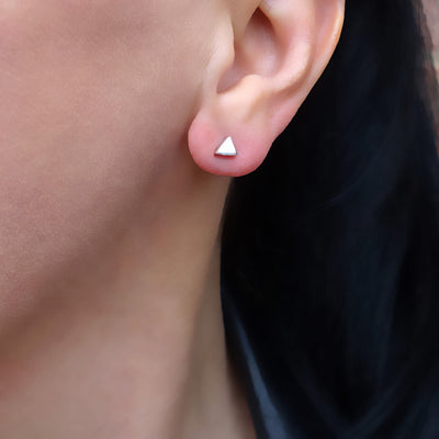 Tiny Triangle Stud Earrings
