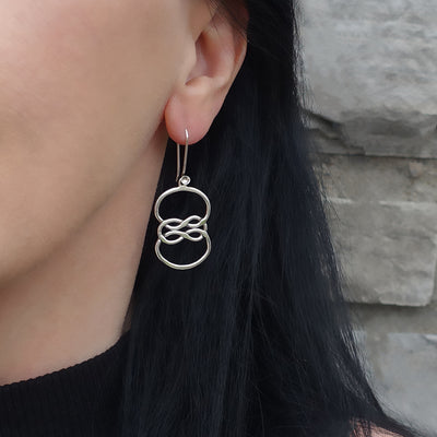 Mexican Sterling Silver Knot Drop Earrings