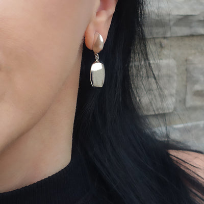 Simple Sterling Silver Double Drop Earrings