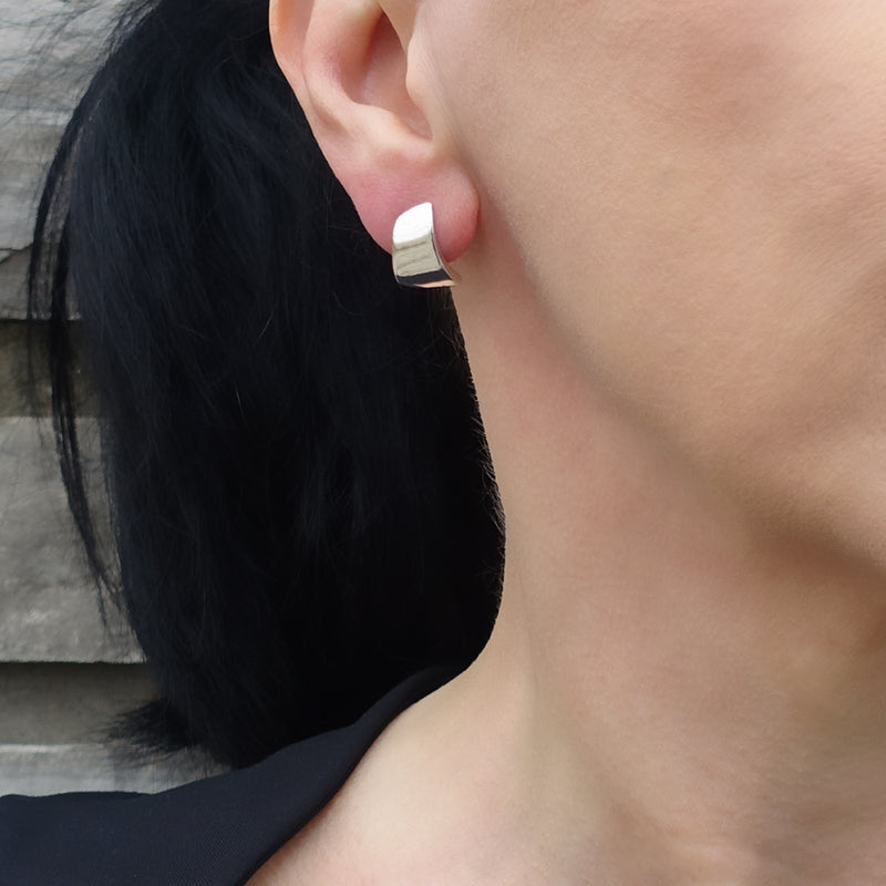 simple solid sterling silver stud earrings