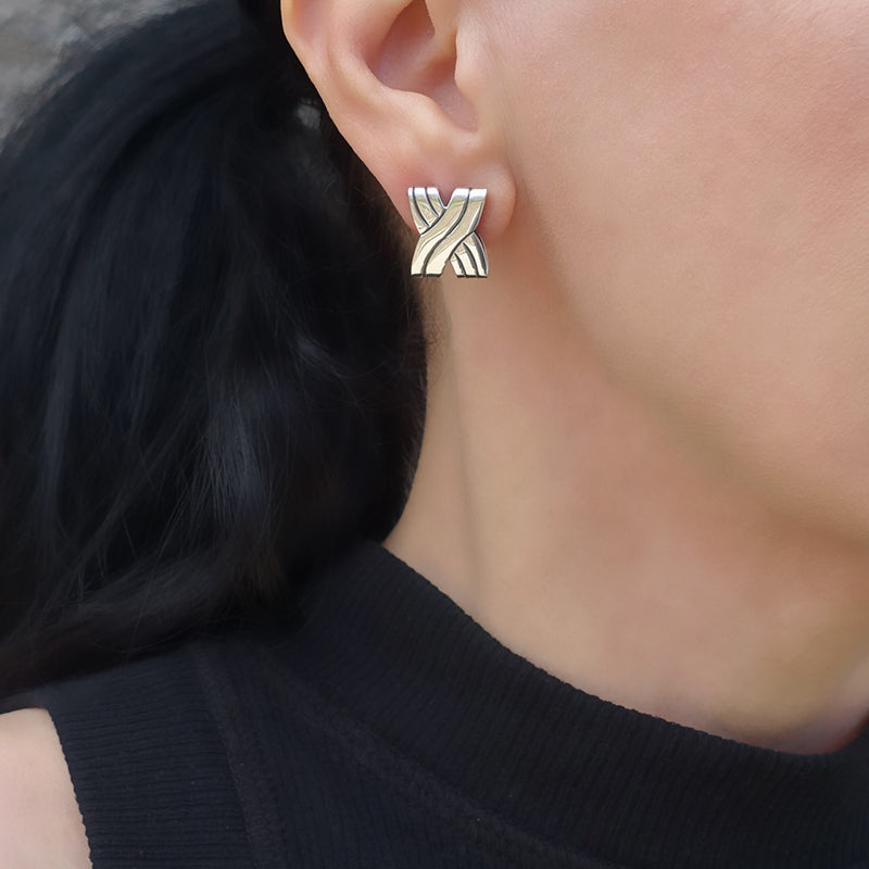 Mexican sterling silver x stud earrings