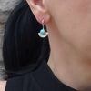 Turquoise and Sterling Silver Fan Drop Earrings
