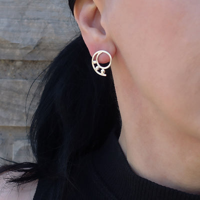 Unique Silver Spiral Stud Earrings