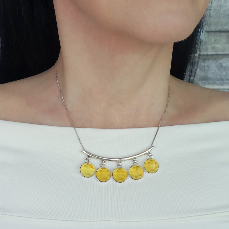 sterling silver and amber necklace