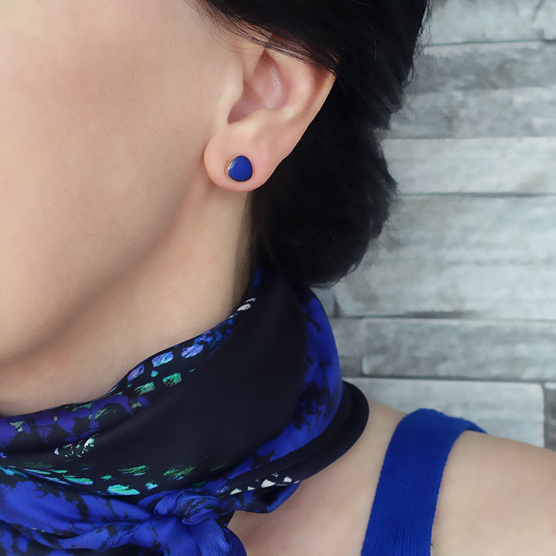 sterling silver lapis lazuli stud earrings