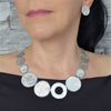 Cosmic Texture Sterling Silver Necklace & Earrings Set
