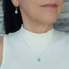 Sterling Silver Turquoise Leverback Teardrop Earrings