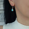 Sterling Silver Turquoise Leverback Teardrop Earrings
