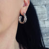 Taxco Sterling Silver Braided Hoop Earrings
