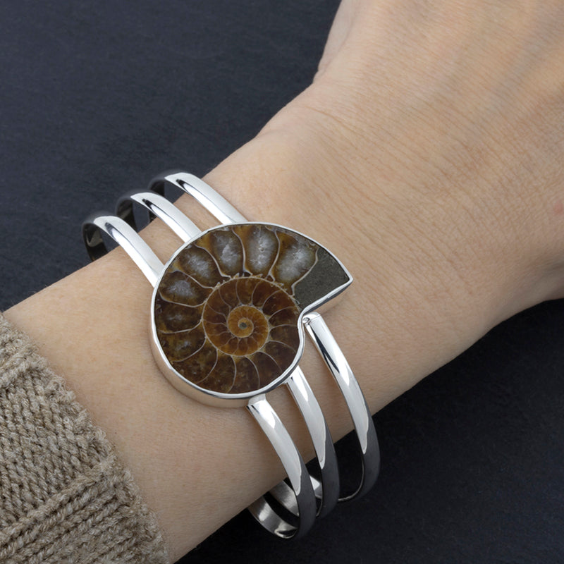 Ammonite cuff bracelet