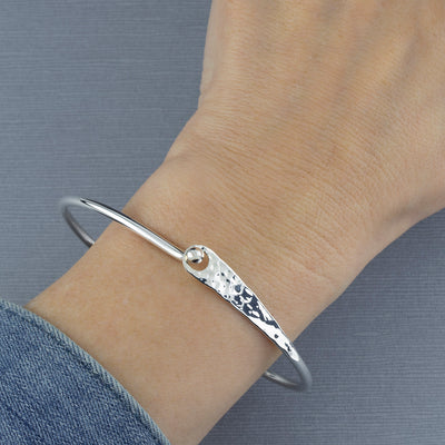 Thin Sterling Silver Clasp Bangle Bracelet