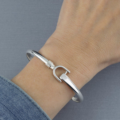 Sterling Silver Stirrup Bangle Bracelet