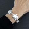 Sterling Silver and Irregular Pearl Link Bracelet
