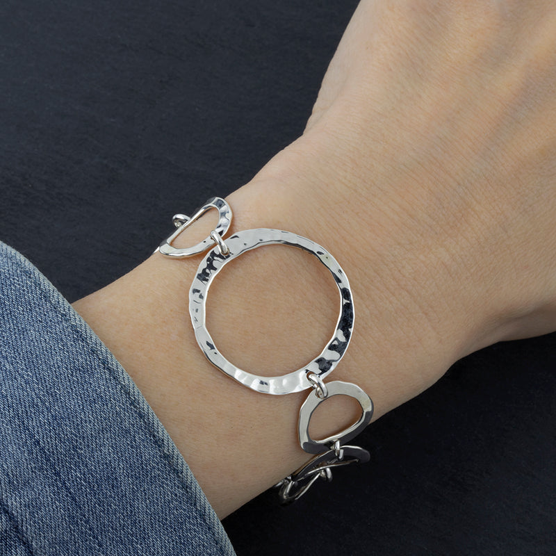 sterling silver open circles bracelet