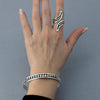Vintage Taxco Silver Beaded Bypass Ring