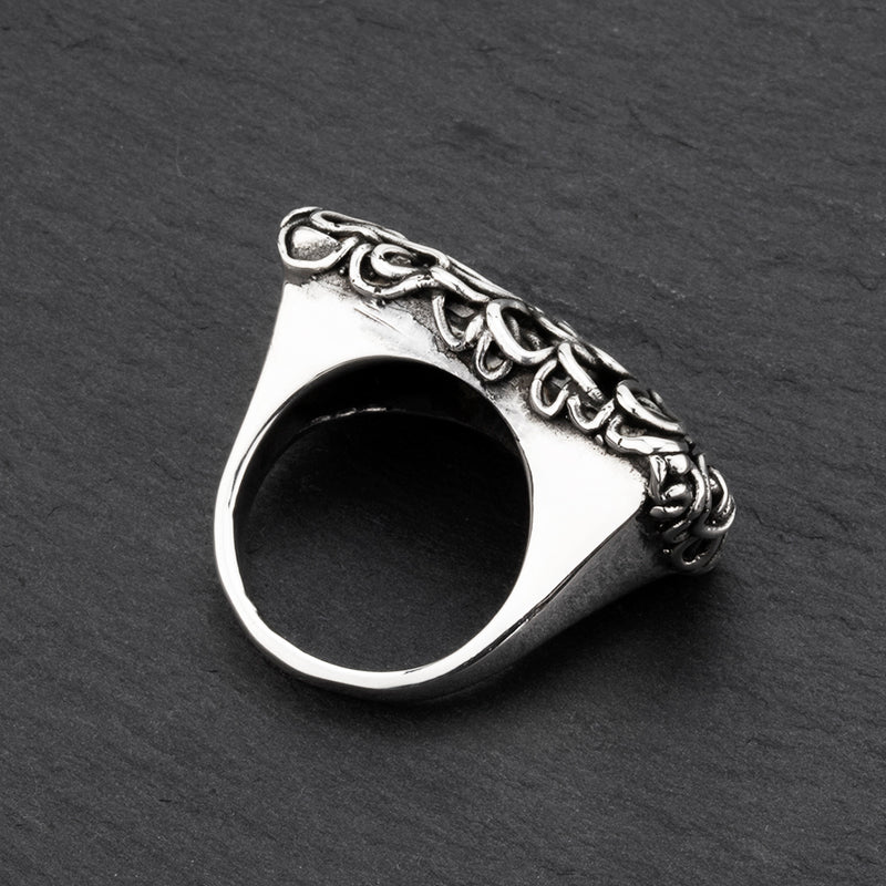 unique Taxco silver rectangular signet ring